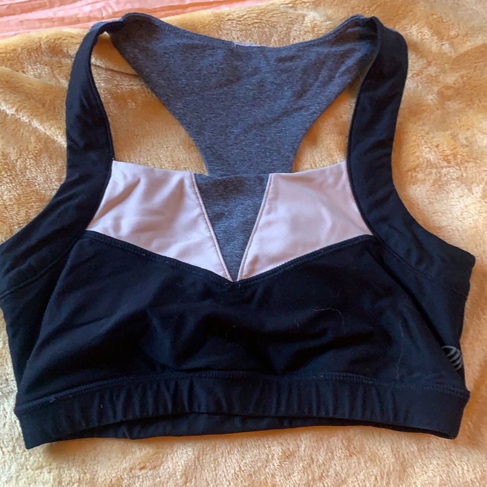 Nude, Black, & Tan sports bra